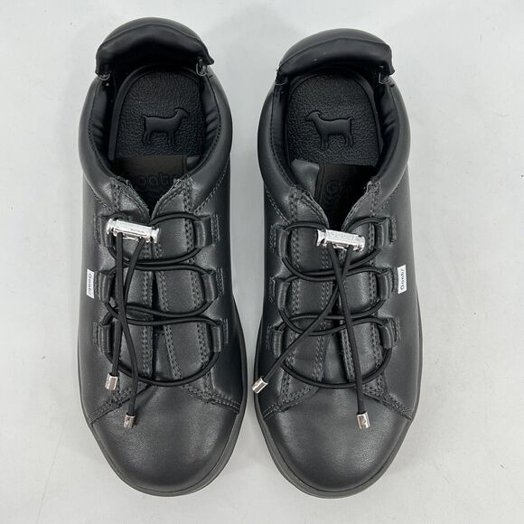 GOATS BLACK LEATHER BIG KIDS LEATHER SNEACKERS SIZE 3 - Picture 3 of 12